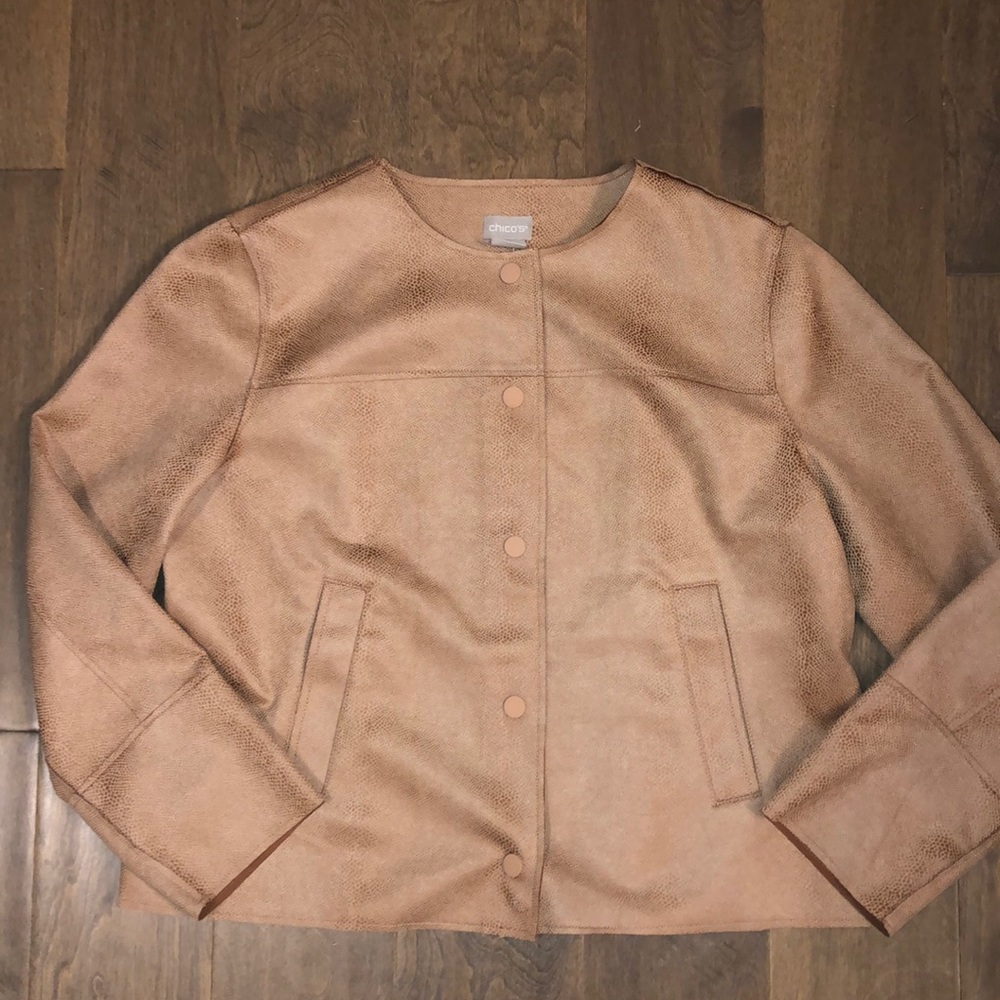 NWT Chico’s scuba suede jacket petite